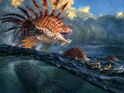 Морские монстры атакуют подводные фантазии Иллюстрация штока - иллюстрации  насчитывающей природа, океан: 267715356