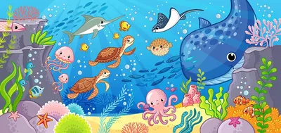 Картинки Морские обитатели для детей (39 шт.) - #2789