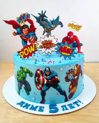 Сахарная картинка на торт мальчику Супергерои Мстители PrinTort 26173386  купить за 280 ₽ в интернет-магазине Wildberries