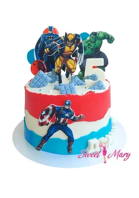 Картинка для торта \"Супергерои - мстители\" - PT100038 печать на сахарной  пищевой бумаге