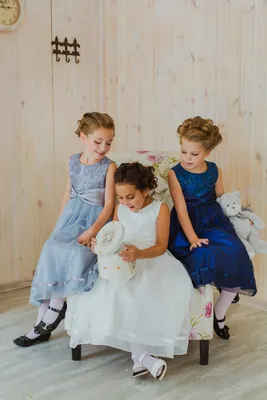 Купить пышное платье на девочку Bonnibel голубое с кружевом ❃Детские платья  ОПТом от производителя ☙Валентина Гладун