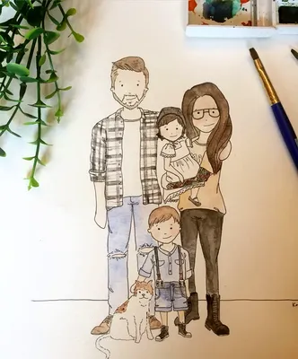 [78+] Нарисованные картинки семьи обои