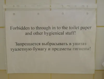 Уважаемые посетители! Убедительная просьба бумагу в унитаз не бросать |  Бумага