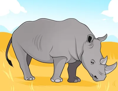 Носорог рисунок для детей - 112 фото