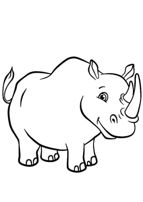 Cartoon Wild Animals for Kids. Cute Rhinoceros. Stock Vector - Illustration  of cute, graphic: 71304116