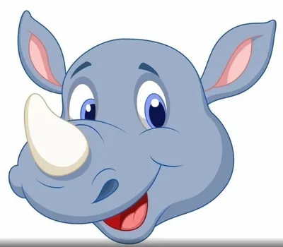 Пазл носорог для детей - онлайн-пазл