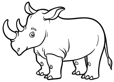 Картинки носорог для детей нарисованные - рисунки