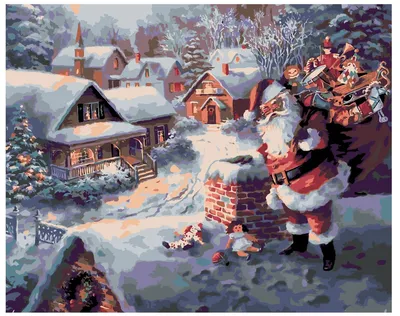 Фото Рождество зимние Санта-Клаус снегу Здания Векторная графика