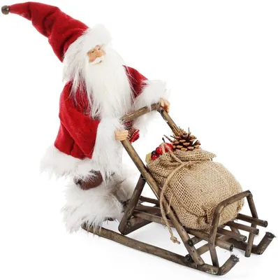 Новогодняя фигура деда мороза \"Санта с санками\" 46 см. Дед мороз под ёлку.  (ID#1494733905), цена: 1354.50 ₴, купить на Prom.ua
