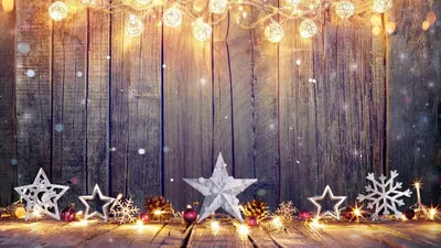 Ветки ели с синими шариками и шишками на деревянном фоне. Новогодний фон.  Рождество. Новый год. Stock Photo | Adobe Stock