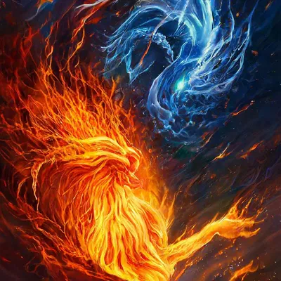 Две стихии. огонь и вода» — создано в Шедевруме