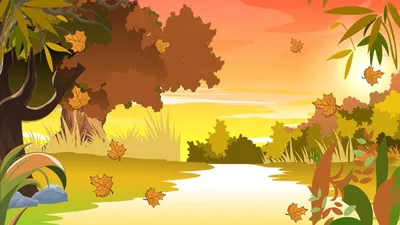 осенний мультфильм лес минималистичный дизайн, падать, осень, мультфильм  фон картинки и Фото для бесплатной загрузки