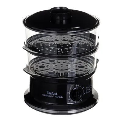 Tefal Электрическая пароварка Minicompact VC139810, с 2 корзинами