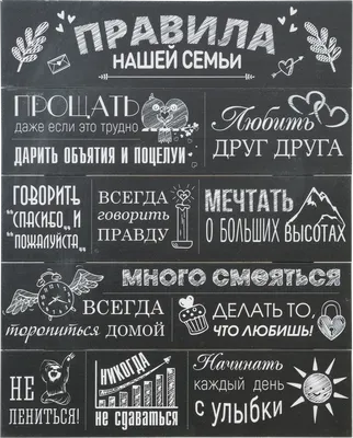 Деревянный постер \"Правила нашей семьи\" купить в Минске в студии подарков  DreamHouse