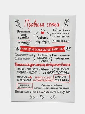 Доска разделочная деревянная«Правила нашей семьи», 22×16×0,5 см 4205375  купить в «Есть все»