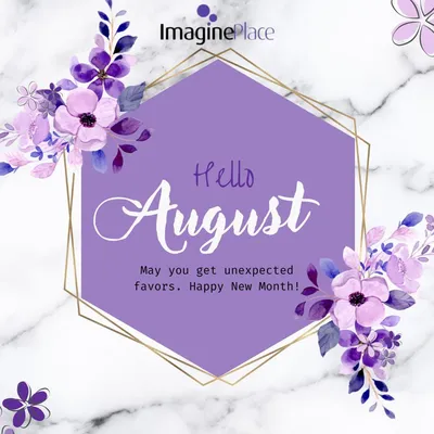 Hello august handwritten name summer heart Vector Image