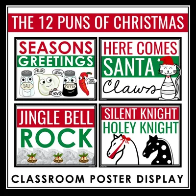 Christmas Posters - The 12 Days of Christmas Puns Funny Holiday Bullet –  Presto Plans