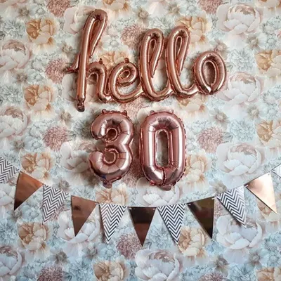 Rose Gold Hello 30 Balloons Set Baby Shower 10/12/15/21/25th 30th Birthday  Party Decorations 21 30 40 50 Number Inflatable Balls