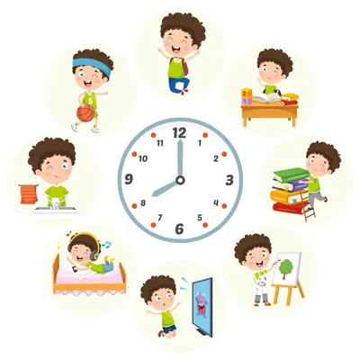 Иллюстрация Распорядок дня в детском саду (часть 1) в стиле детский