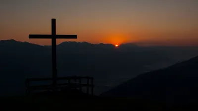 Обои крест, горы, рассвет, религия, вера картинки на рабочий стол, фото  скачать бесплатно
