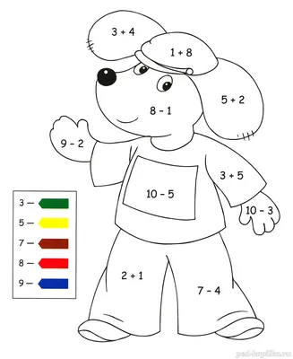 Реши примеры и раскрась картинку нужными цветами