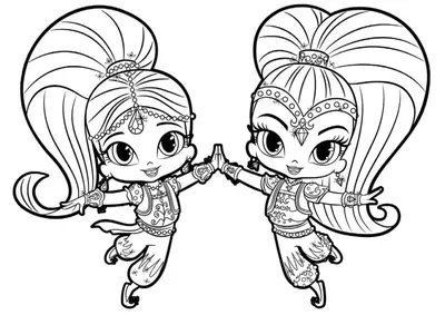 Happy Shimmer and Shine coloring page - Download, Print or Color Online for  Free