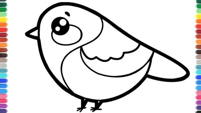 Как нарисовать синицу. Простой рисунок для детей. How to draw a chickadee.  simple drawing for kids. - YouTube