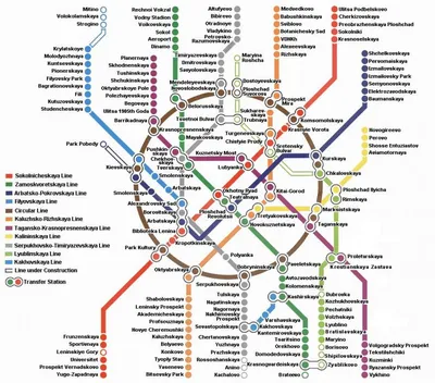 Москва схема метро английский - Москва-карта метро на английском языке  (Россия)