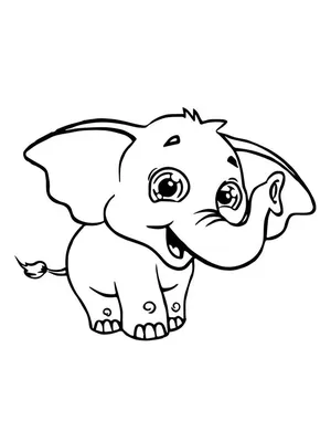 Раскраски Слон - распечатать в формате А4 | Раскраски, Животные зоопарка,  Животные