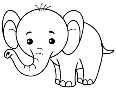 Раскраска - Дикие животные - Слон | MirChild