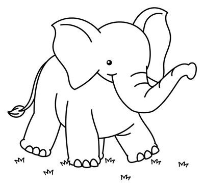 Раскраска Слон | Раскраски диких животных для малышей. Простые раскраски с  дикими зверями