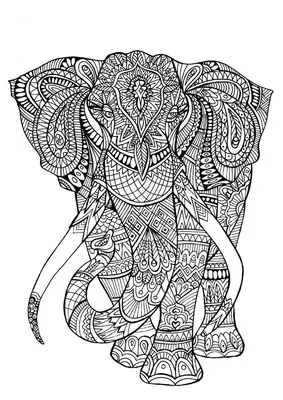 Раскраска слон 6 | Minana.ru