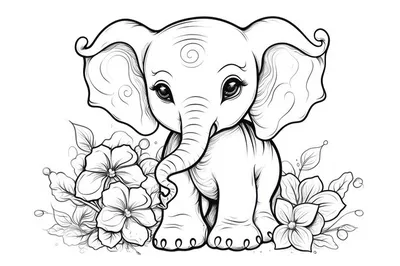 Раскраски слон для 6 лет (54 фото) » рисунки для срисовки на Газ-квас.ком