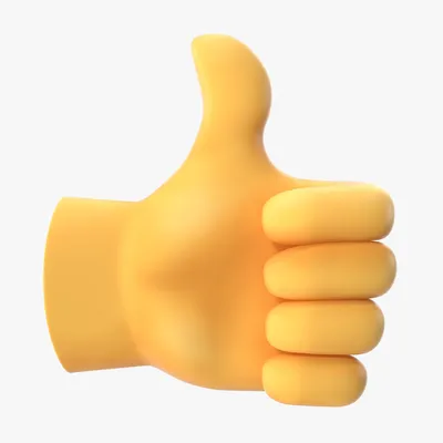 Thumbs-up emoticon. anthropomorphic. 3d on Craiyon