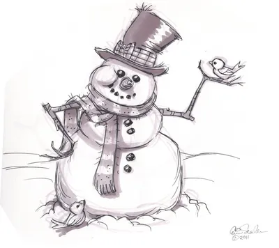 [76+] Снеговик новогодние картинки для срисовки обои