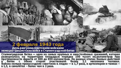 2 февраля исполняется 80 лет со дня разгрома советскими войсками  немецко-фашистских войск в Сталинградской битве