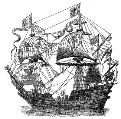 старинные корабли гравюры | Vintage graphics, Spanish galleon, Galleon