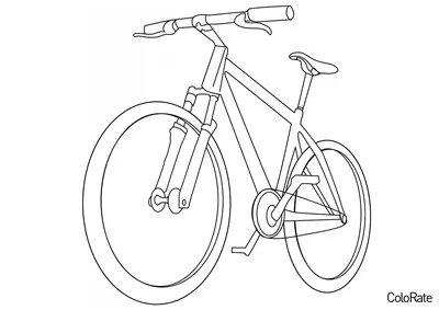 Раскраска Простая схема велосипеда распечатать - Велосипеды