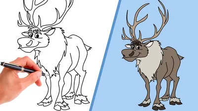 How To Draw SVEN FROM FROZEN | Easy step by step drawing tutorial - YouTube