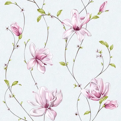 Обои для стен бумажные светлые с рисунком нежно-голубые цветы лилии  0,53*10м (ID#554176592), цена: 101 ₴, купить на Prom.ua