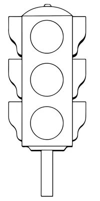 Простой светофор — раскраска для детей. Распечатать бесплатно.