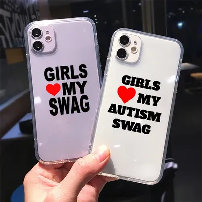 Прозрачный чехол для iPhone с надписью LOVE MY SWAG | AliExpress