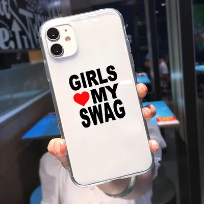 Прозрачный чехол для iPhone с надписью LOVE MY SWAG | AliExpress