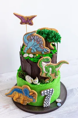 Торт с динозаврами №00324 купить по низкой цене в Москве | Тортольяно