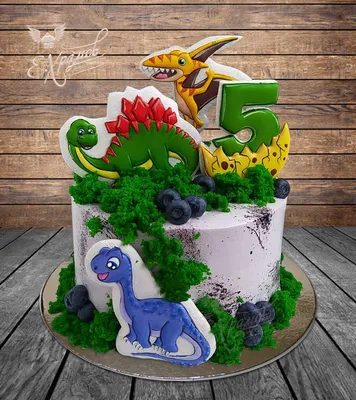 Торт с Динозавром на 5 лет 25033722 стоимостью 9 640 рублей - торты на  заказ ПРЕМИУМ-класса от КП «Алтуфьево»