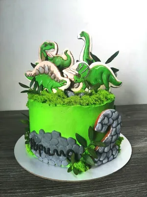 Тортик с Динозаврами | Торт с динозавром, Торт для ребёнка, Торт с животными