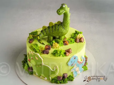 Двухъярусный детский торт \"Динозавры\" заказать в СПБ