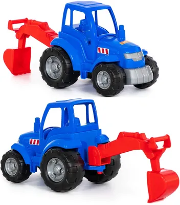 Игрушечный детский трактор с ковшом и скребком 27 см - Полесье игрушки