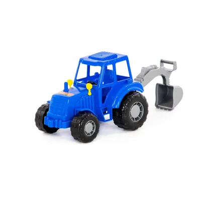 Игрушка Трактор Мастер с лопатой синий в сеточке 84873 Полесье по доступной  цене — Интернет-магазин игрушек Кубикон