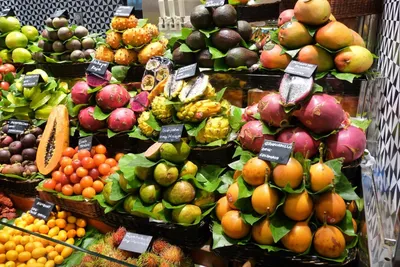 Экзотические тропические фрукты Стоковое Фото - изображение насчитывающей  лимон, сочно: 157341456